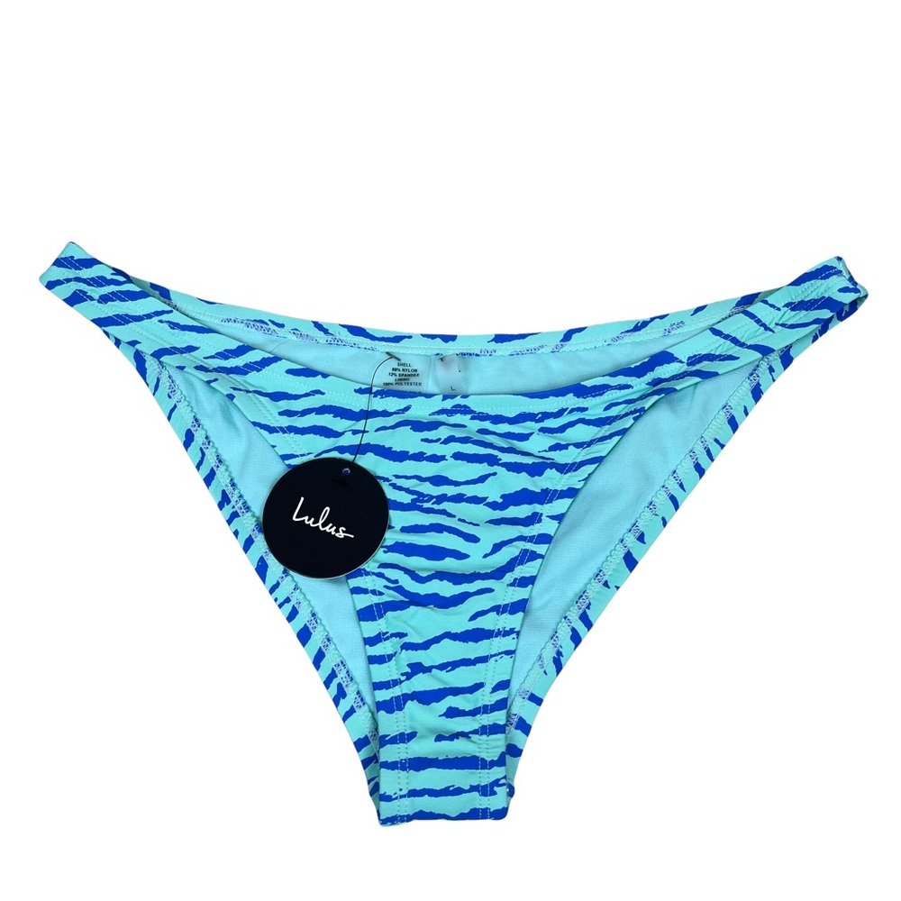 Lulu’s Aqua and Blue Bikini‎ Bottom NWT Size L